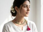 Zindagi jade dori choker worn — traditional Pakistani dori necklace with fuchsia tassel, Dango Meraki collection COD Pakistan