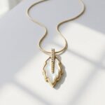 mother of pearl gold plated pendant for women in Pakistan by dango