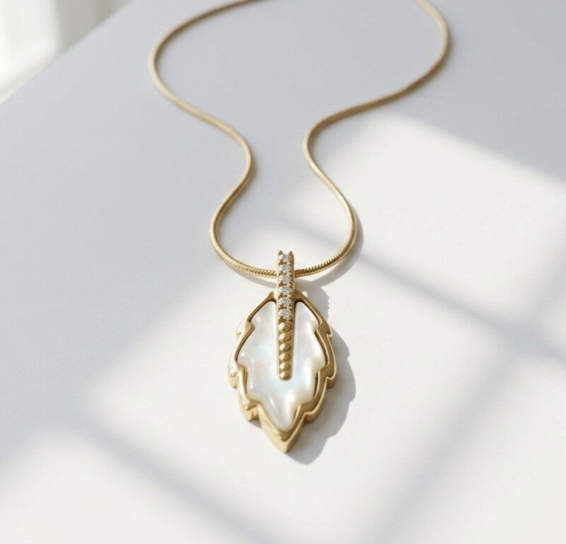 mother of pearl gold plated pendant for women in Pakistan by dango