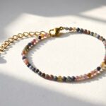 Raani natural sapphire and ruby bracelet — gold plated steel chain with genuine gemstones, Meraki collection by Dango Pakistan