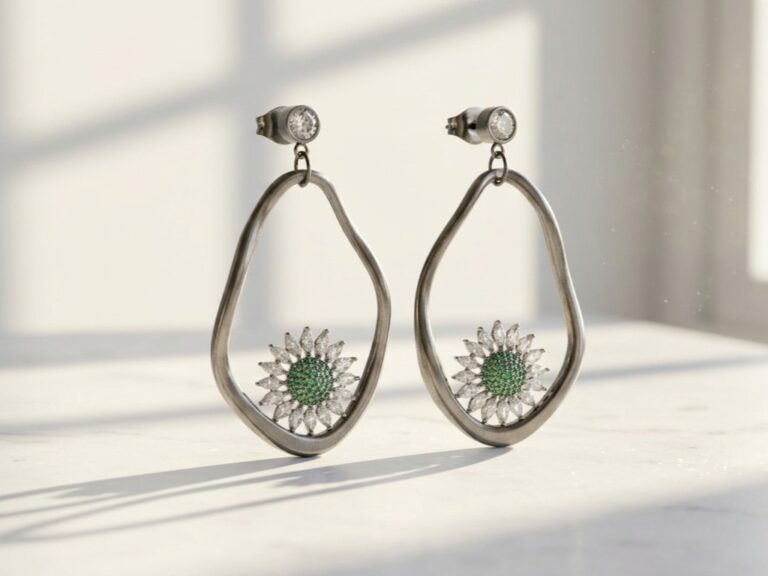 Floral stainless steel earrings pakistan