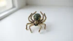 Dango Vintage Green Crystal Spider Brooch, 1.8x1.35 Inches Alloy Lapel Pin for Women - Image 4