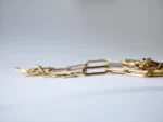 Dango Gold Plated Stainless Steel Paperclip Chain Necklace, 45cm x 0.43cm Link Chain for Women – Delivered Across Pakistan - Image 3