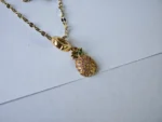 Dango Gold Plated Stainless Steel & Gold Plated Crystal Pineapple Pendant Necklace, 45+5cm for Women – Delivered Across Pakistan - Image 3